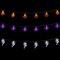 Set of 3 Halloween Lights - Orange Pumpkins, Purple Bats, White Ghosts